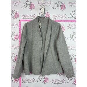 Simons wool cardigan Light Grey Open-Front Knit Cardigan